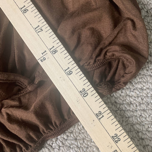 Fashion Nova Womens Top‎ Size Small Brown Never Ruche Me Long Sleeves Surplice - Picture 7 of 11